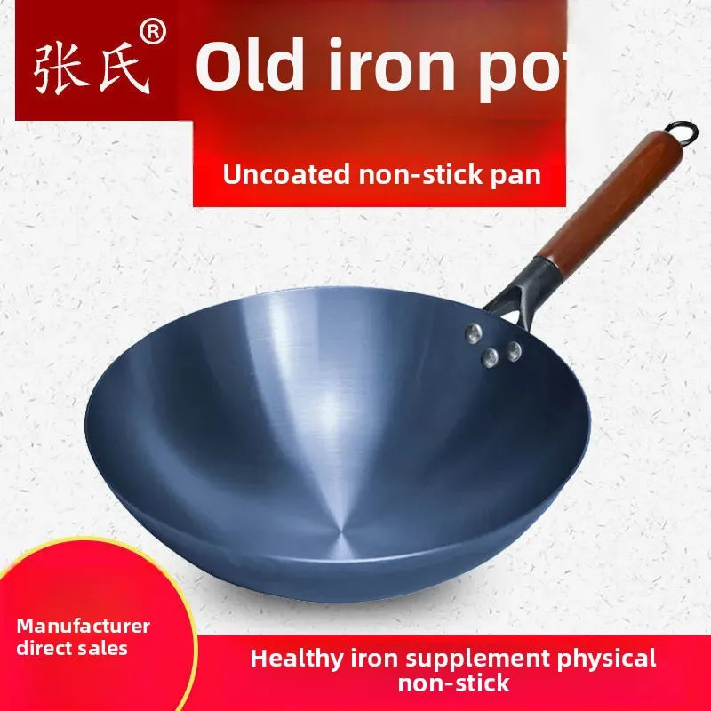 🥢 Premium Chinese gietijzeren wok – Lichtgewicht, duurzaam &amp; antiaanbak! 🍳