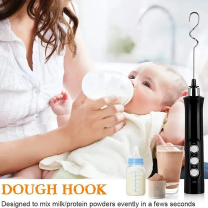 Wireless Rechargeable Electric Milk Frother - 3 Speeds, Handheld Foam Maker for Latte, Cappuccino, Hot Chocolate - USB Rechargea