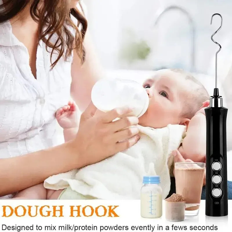 🌀 3-Speed Rechargeable Milk Frother – Café-Quality Foam at Your Fingertips! ☕✨