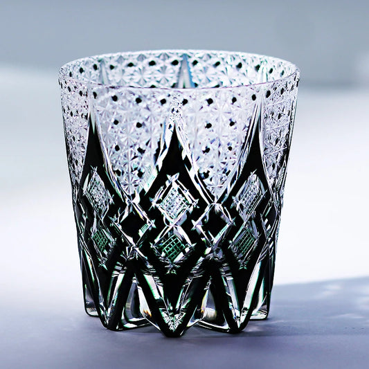 🥃 QIEZHI 320ml Hand-Cut Crystal Whiskey Glass Tumbler — Old Fashioned Style