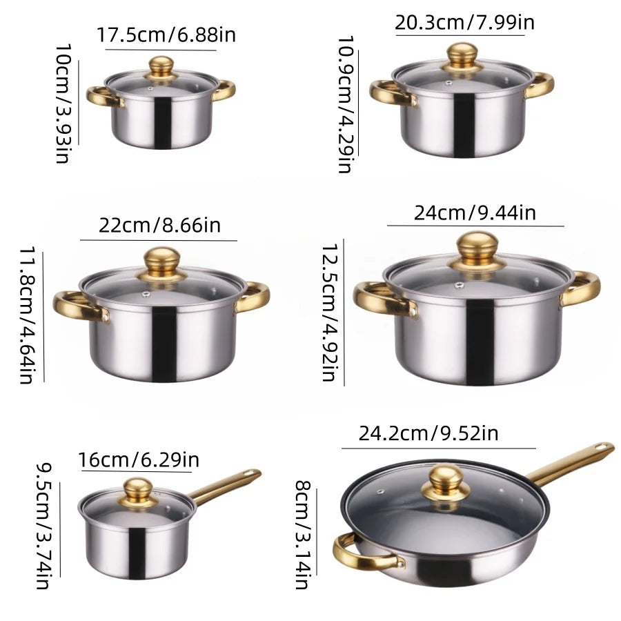 🍳 12-delige roestvrijstalen kookpannenset – Kook als een professional! ✨