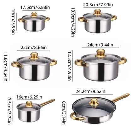 🍳 12-delige roestvrijstalen kookpannenset – Kook als een professional! ✨