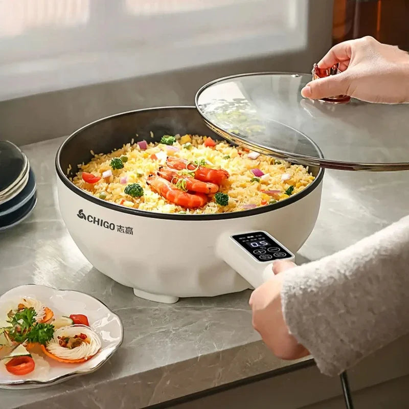 🍳 مقلاة تقليب كهربائية ذكية – قدر طبخ متعدد الوظائف