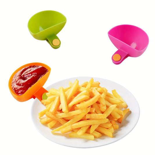 4pcs Plastic Dip Clip Bowl Set, Colorful, Durable PP, Ideal for Chips, Sauces & Veggies, Perfect for Outdoor Leisure