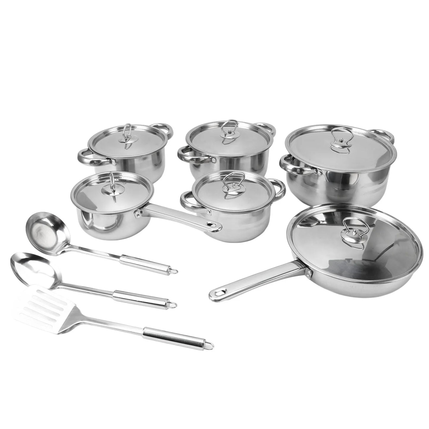 🥘 Premium 15pcs Stainless Steel Cookware Set