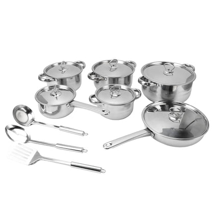 🥘 Premium 15pcs Stainless Steel Cookware Set
