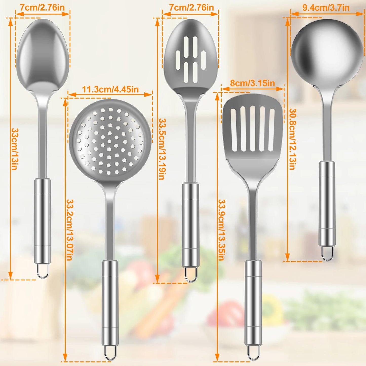 🍳 Willstar Stainless Steel Kitchen Cooking Utensils Set