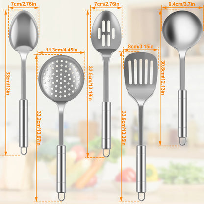 🍳 Willstar Stainless Steel Kitchen Cooking Utensils Set