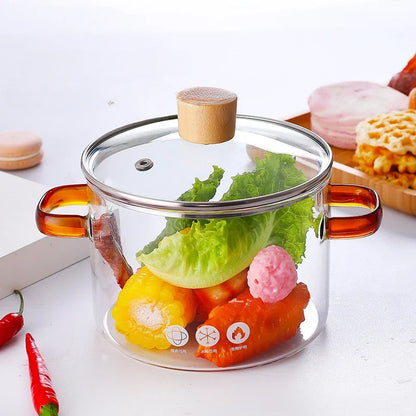 🍲 Transparante glazen soeppot – Hoogwaardig borosilicaatglas, grote capaciteit