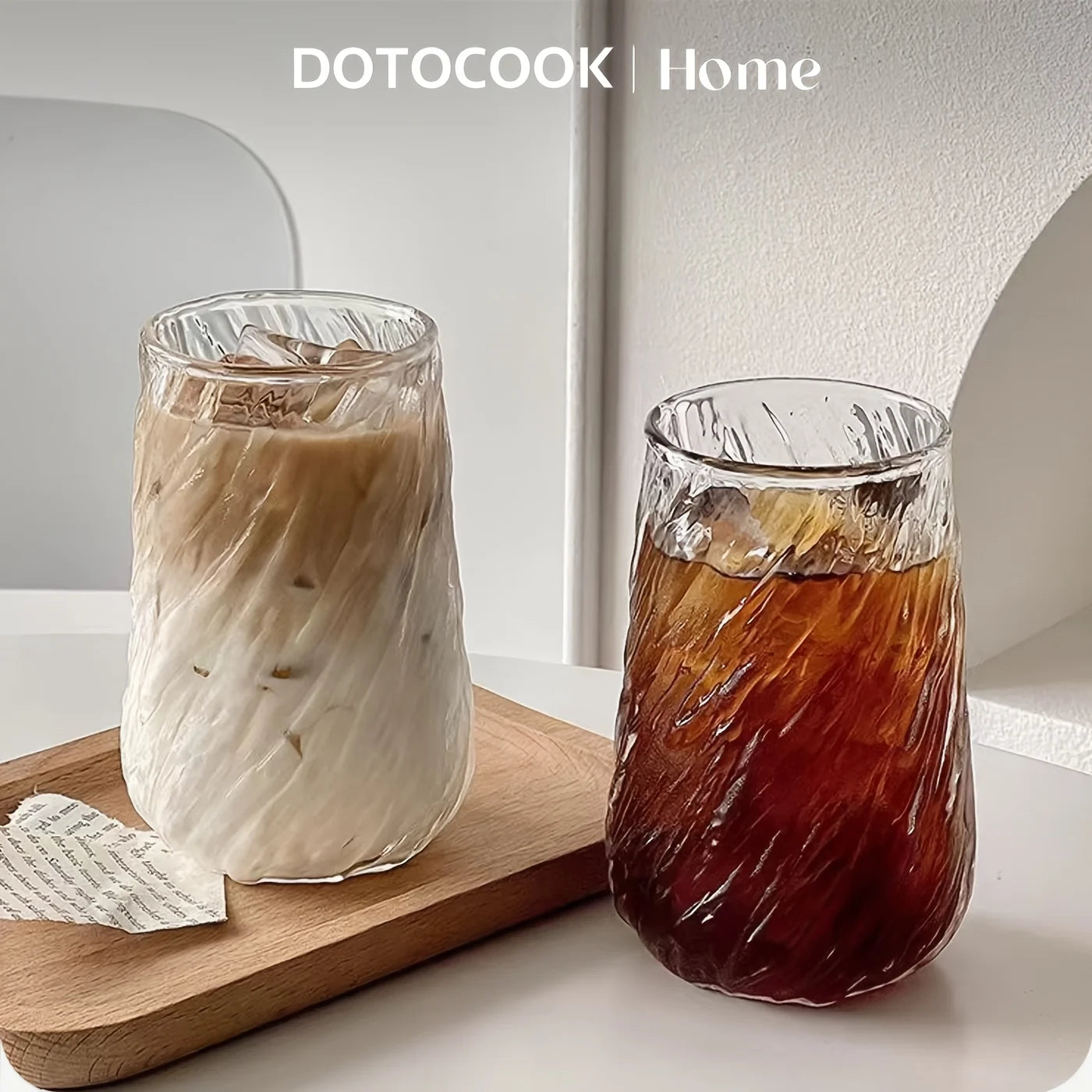 ☕ 400ML gestreepte glazen koffiemok – Stijlvol en functioneel