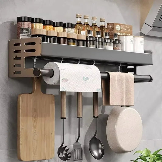 🧂 Wall-Mounted Kitchen Spice Storage Rack – Organize Smarter, Save Space! 🪄✨