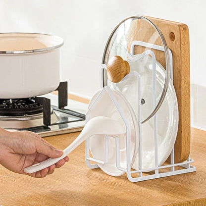 🍳 Pot Lid & Cutting Board Rack – Kitchen Storage Organizer 🗂️