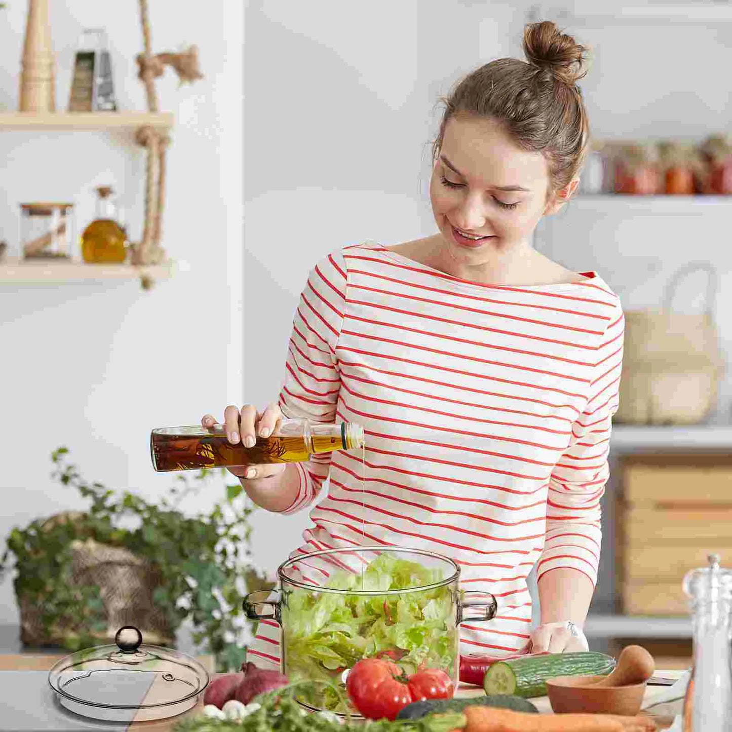 🥣 Premium Borosilicate Glass Cooking Pot — 1.9L