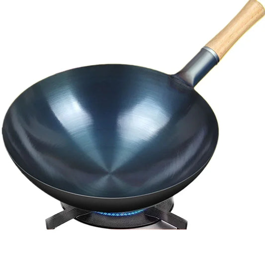 🔥 Traditional Chinese Cast Iron Wok – Uncoated, Durable & Authentic! 🍲✨