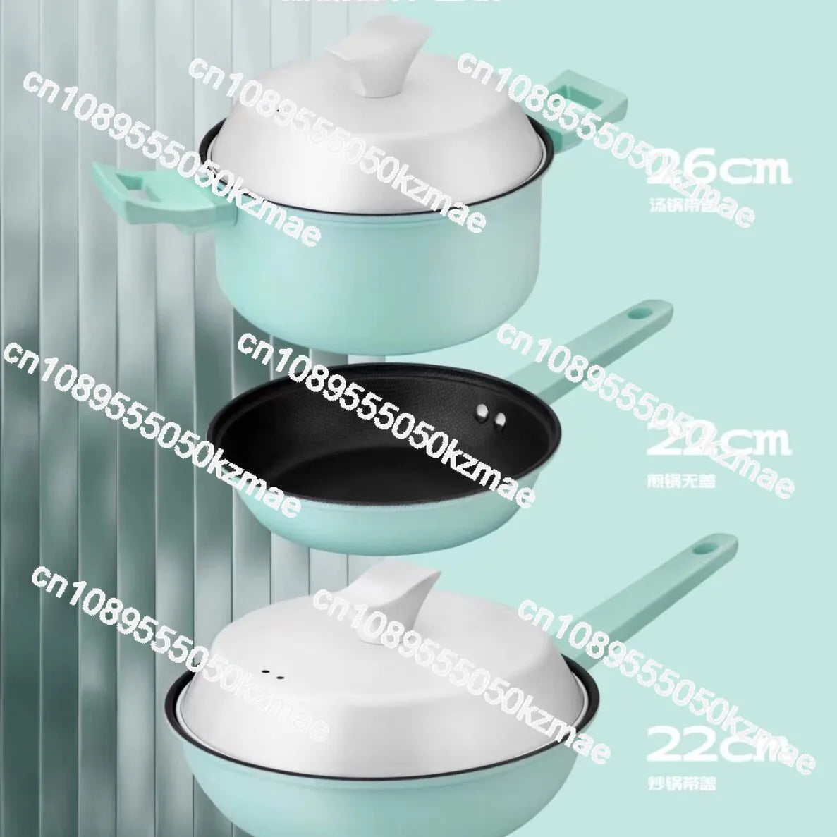 🍳 Moderne minimalistische lichtgroene gietijzeren wok – Stijlvol, duurzaam &amp; gezond! ✨