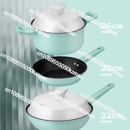 🍳 Moderne minimalistische lichtgroene gietijzeren wok – Stijlvol, duurzaam &amp; gezond! ✨
