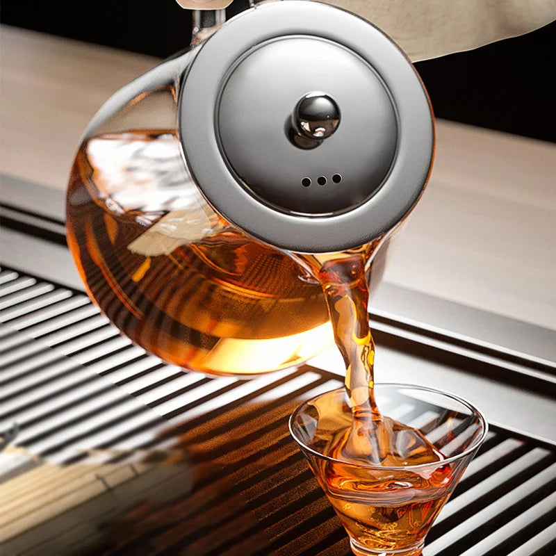 🍵 Hittebestendige glazen theepot met infuser van roestvrij staal – Elegante Kung Fu theeset! ✨