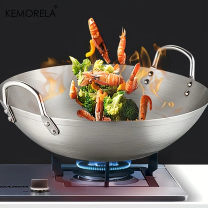 🍳 KEMORELA Wok van RVS – Duurzaam, Gezond &amp; Antiaanbak! 🔥✨