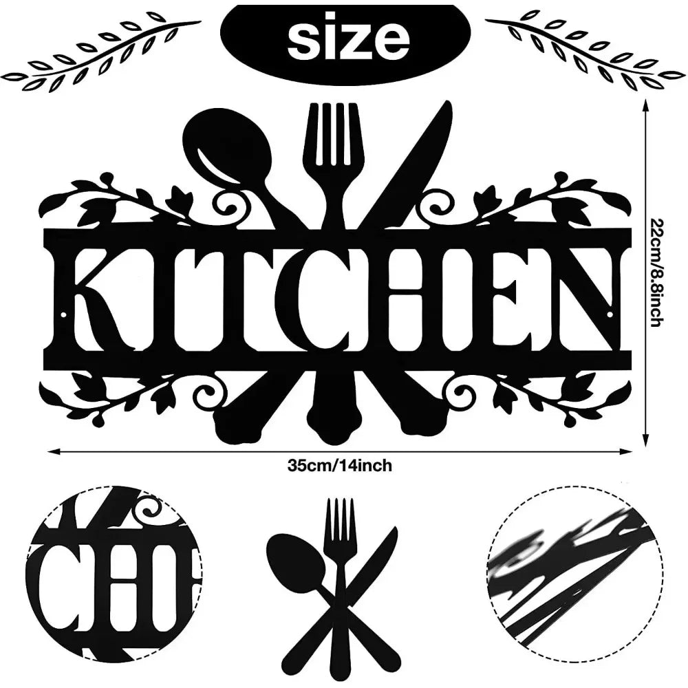 🍳 HELLOYOUNG Metalen Keuken Wandbord – Landelijke Decoratie 🏡