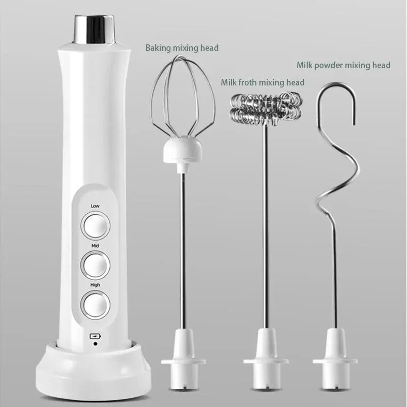 🌀 3-Speed Rechargeable Milk Frother – Café-Quality Foam at Your Fingertips! ☕✨