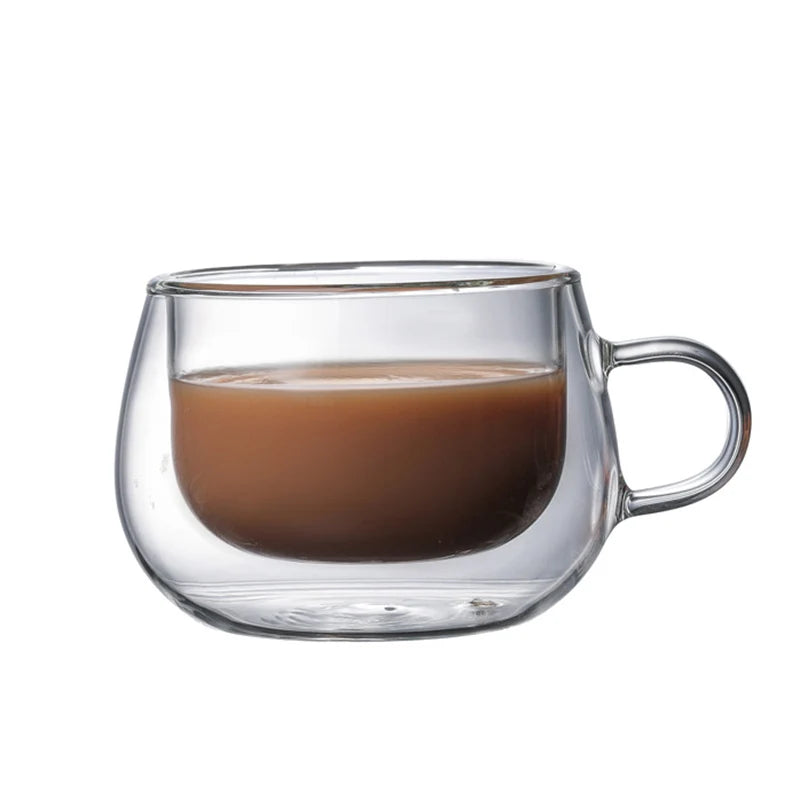 ☕ Double-Layer Heat-Resistant Glass Coffee Cup with Handle