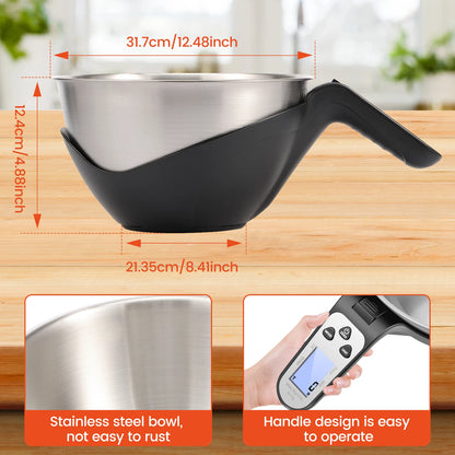 🥣 Digital Kitchen Scale with Stainless Steel Bowl