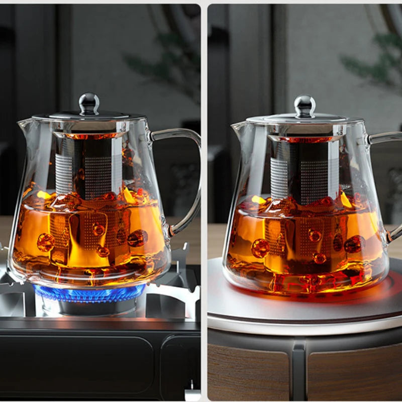 🍵 Hittebestendige glazen theepot met infuser van roestvrij staal – Elegante Kung Fu theeset! ✨