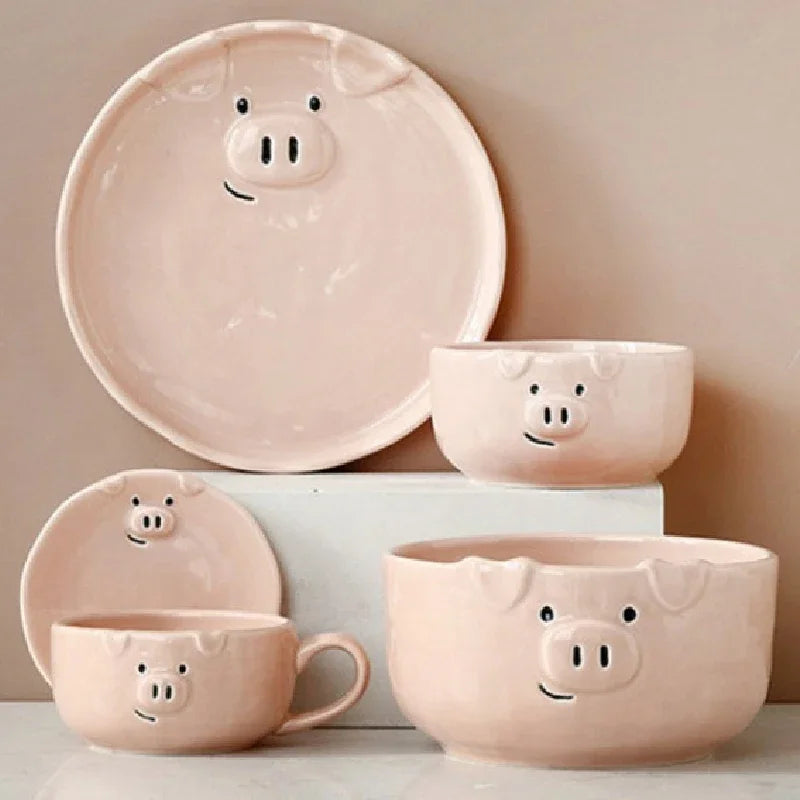 🍽️ Creatieve keramische schotel in Europese stijl – Schattig, stijlvol en functioneel! 🐷✨