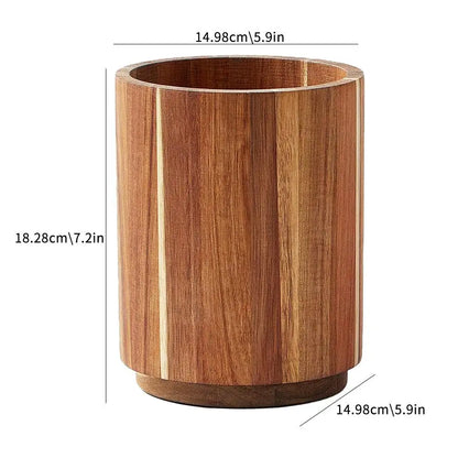 🌿 360° Rotating Wooden Kitchen Organizer – Tableware Storage Rack 🍴