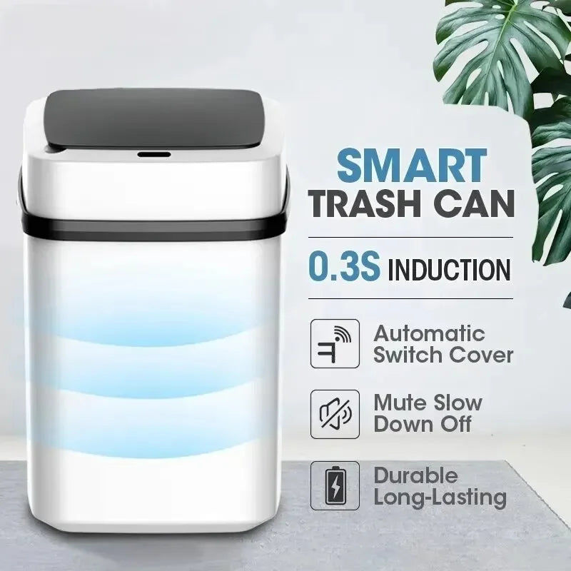 🗑️ 13L Smart Induction Trash Can – Automatic Lid Sensor