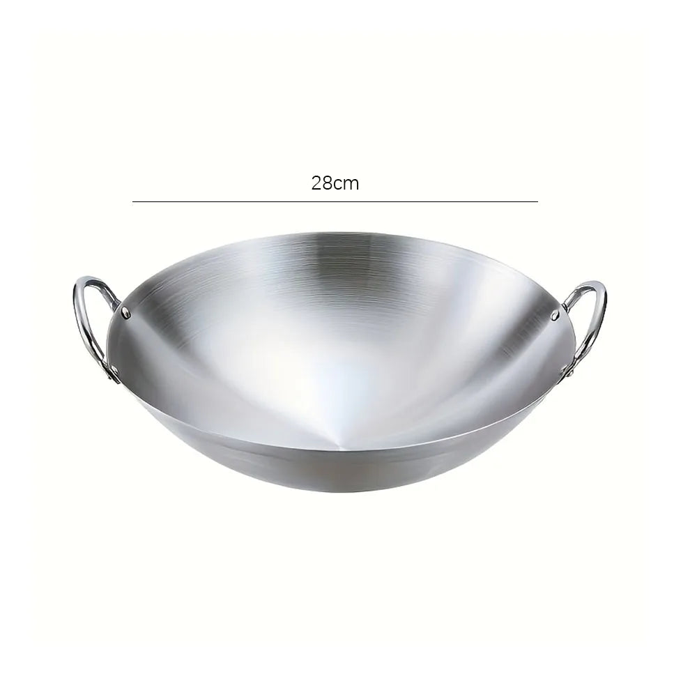 ⚡ Premium Stainless Steel Wok – Non-Stick, Rust-Proof & Durable! 🍳✨