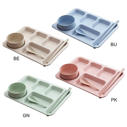 Eco-Friendly Wheat Straw Kids Dining Set – Unbreakable & Adorable!