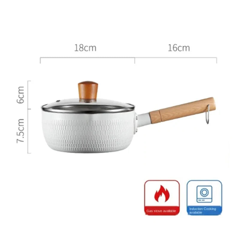 🌸 The 'Hana' Snow Pan: Japanese-Style Non-Stick Milk Pot