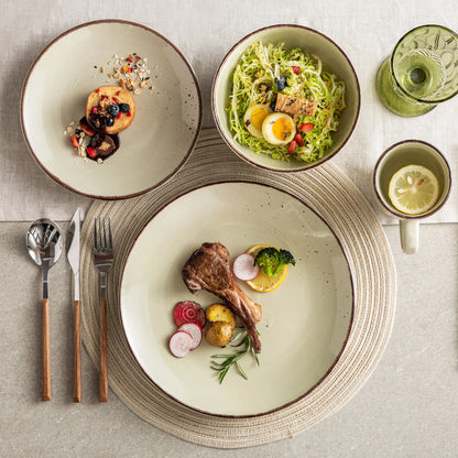 🍽️ MALACASA NAVIA 12-Piece Ceramic Dinnerware Set – Elegant Dining Made Simple! ✨