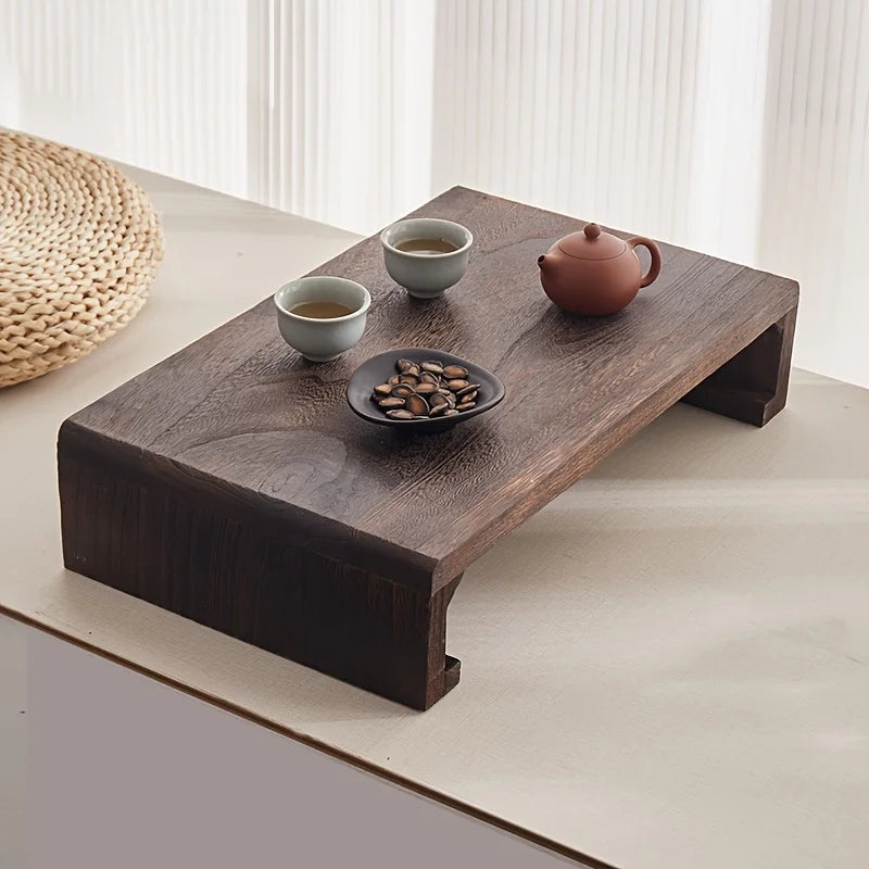 🪵 Rectangle Wooden Bed Table with Foldable Legs ☕🛏️