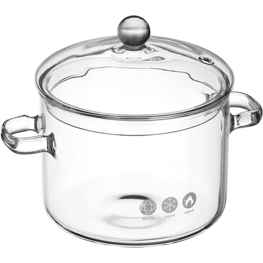 🥣 Premium Borosilicate Glass Cooking Pot — 1.9L