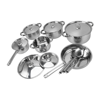 🥘 Premium 15pcs Stainless Steel Cookware Set