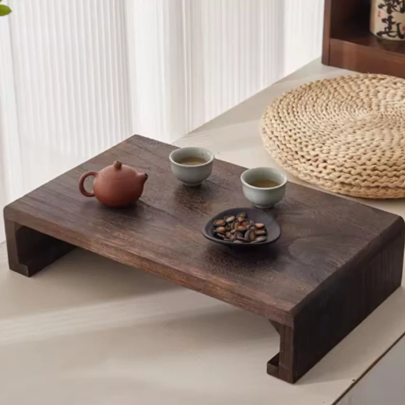 🪵 Rectangle Wooden Bed Table with Foldable Legs ☕🛏️