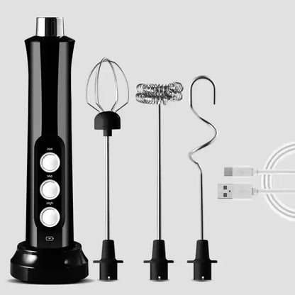 🌀 3-Speed Rechargeable Milk Frother – Café-Quality Foam at Your Fingertips! ☕✨