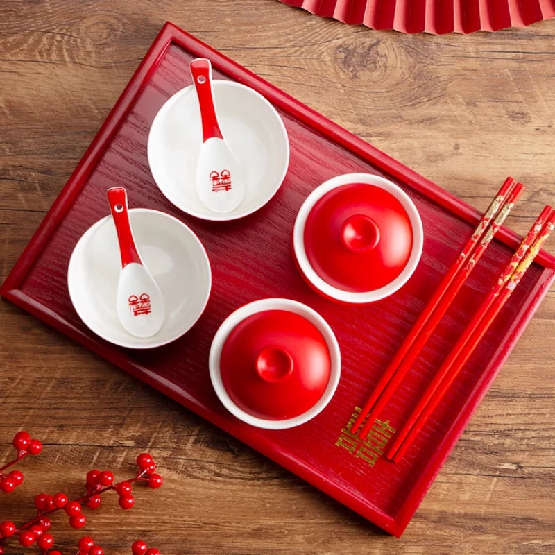 🌸 CZSAE Chinese Wedding Tableware Set — Elegant, Eco-Friendly, and Timeless