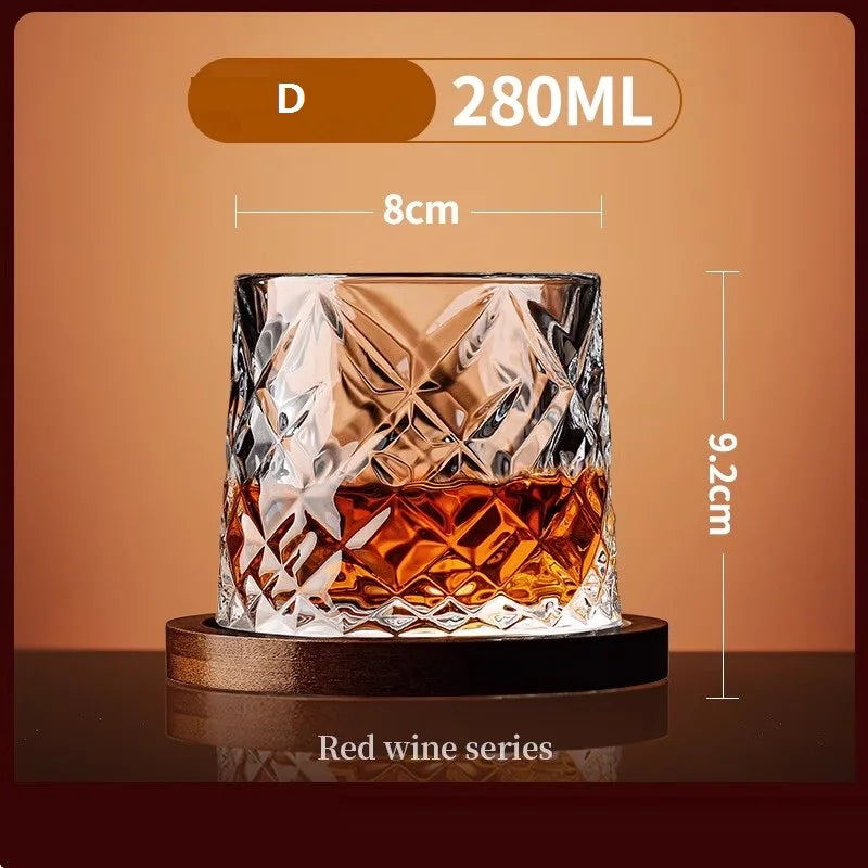 🥃 Nordic Retro Spinning Whiskey Glass — Luxury Meets Playful Design