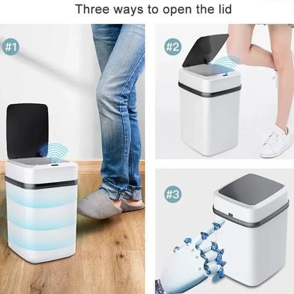 🗑️ 13L Smart Induction Trash Can – Automatic Lid Sensor