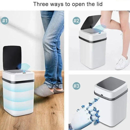 🗑️ 13L Slimme afvalbak met inductie – Automatische dekselsensor