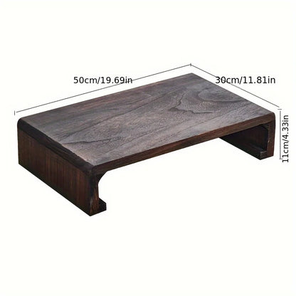 🪵 Rectangle Wooden Bed Table with Foldable Legs ☕🛏️