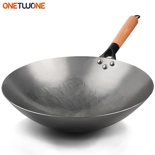 🍳 Hand-Forged Chinese Iron Wok – Tradition Meets Durability! 🔨✨