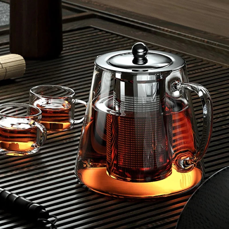 🍵 Hittebestendige glazen theepot met infuser van roestvrij staal – Elegante Kung Fu theeset! ✨