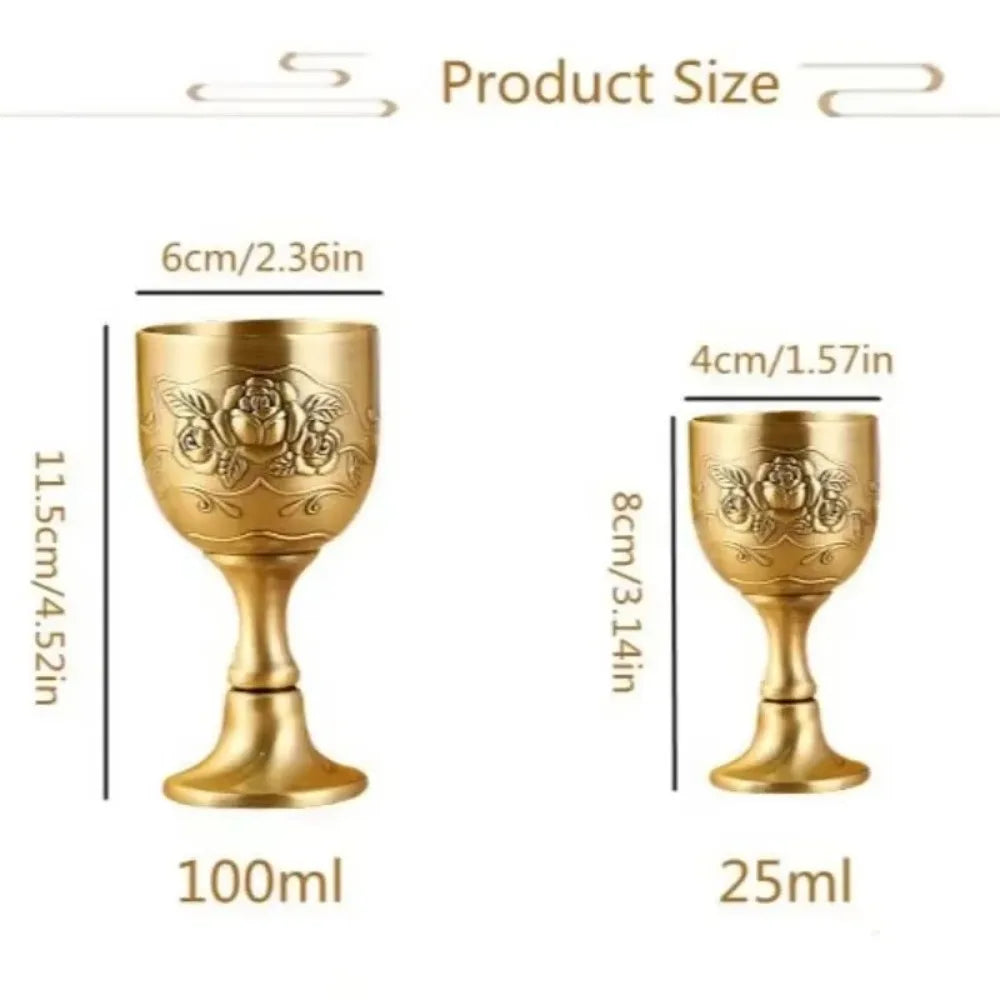 🥂 Premium Metal Wine Glass – Small & Large Sizes