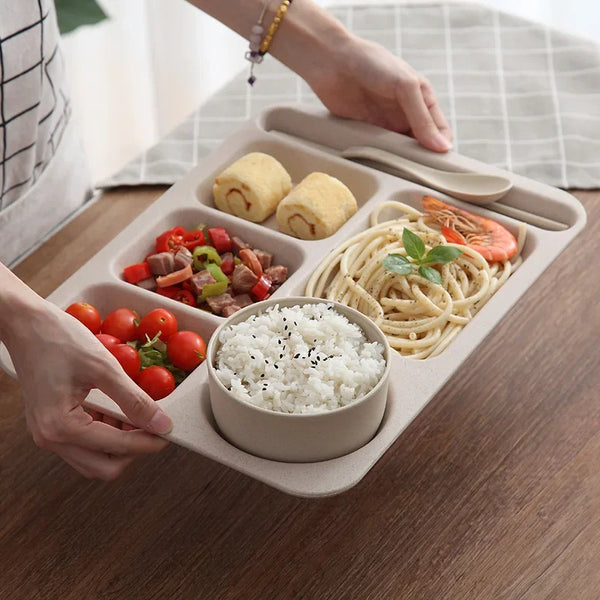 Eco-Friendly Wheat Straw Kids Dining Set – Unbreakable & Adorable!
