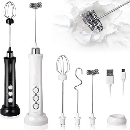 🌀 3-Speed Rechargeable Milk Frother – Café-Quality Foam at Your Fingertips! ☕✨