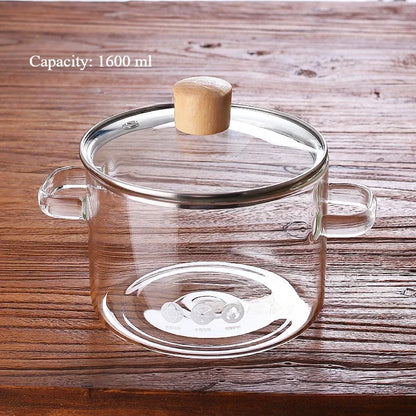 🍲 Transparante glazen soeppot – Hoogwaardig borosilicaatglas, grote capaciteit